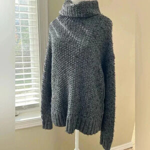 [M]Abercrombie & Fitch  Dark Gray Chunky Knit Turtleneck Sweater